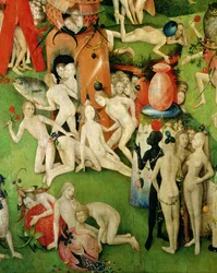 Le Jardin des Délices Terrestres : Allégorie du Luxe, panneau central du triptyque, vers 1500 (détail)